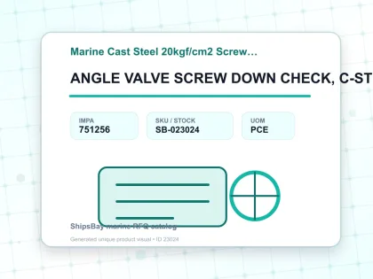 ANGLE VALVE SCREW DOWN CHECK, C-STL FLANGED F7474 20KG-250MM - Marine Cast Steel 20kgf/cm2 Screw Down Check F-7473/F-7474 - IMPA 751256 - UOM PCE