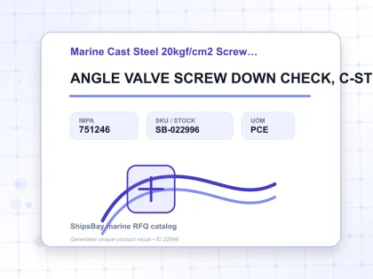ANGLE VALVE SCREW DOWN CHECK, C-STL FLANGED F7474 20KG-32MM - Marine Cast Steel 20kgf/cm2 Screw Down Check F-7473/F-7474 - IMPA 751246 - UOM PCE