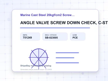 ANGLE VALVE SCREW DOWN CHECK, C-STL FLANGED F7474 20KG-65MM - Marine Cast Steel 20kgf/cm2 Screw Down Check F-7473/F-7474 - IMPA 751249 - UOM PCE