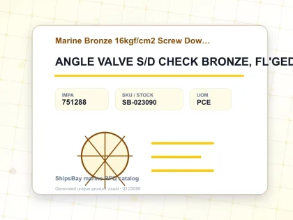 ANGLE VALVE S/D CHECK BRONZE, FL'GED U-BONNET F7414 16K-25MM - Marine Bronze 16kgf/cm2 Screw Down Check F-7413/F-7414 - IMPA 751288 - UOM PCE