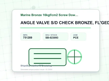 ANGLE VALVE S/D CHECK BRONZE, FL'GED U-BONNET F7414 16K-32MM - Marine Bronze 16kgf/cm2 Screw Down Check F-7413/F-7414 - IMPA 751289 - UOM PCE