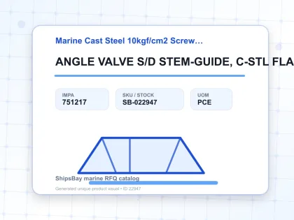 ANGLE VALVE S/D STEM-GUIDE, C-STL FLANGED F7472 10K-65MM - Marine Cast Steel 10kgf/cm2 Screw Down Check F-7472 - IMPA 751217 - UOM PCE