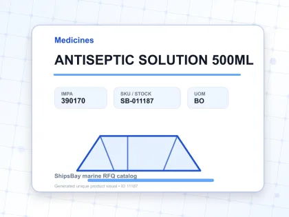 ANTISEPTIC SOLUTION 500ML - Medicines - IMPA 390170 - UOM BO