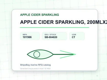 APPLE CIDER SPARKLING, 200MLX24BTL - APPLE CIDER SPARKLING - IMPA 101566 - UOM CT