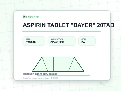 ASPIRIN TABLET "BAYER" 20TAB - Medicines - IMPA 390188 - UOM PA