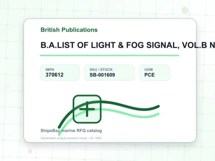 B.A.LIST OF LIGHT & FOG SIGNAL, VOL.B NP-75 - British Publications - IMPA 370612 - UOM PCE