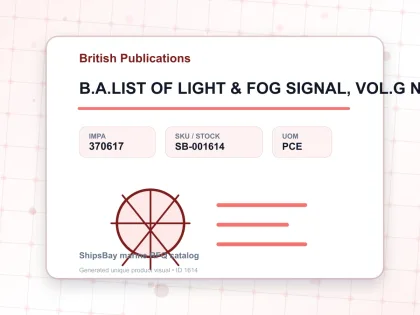 B.A.LIST OF LIGHT & FOG SIGNAL, VOL.G NP-80 - British Publications - IMPA 370617 - UOM PCE
