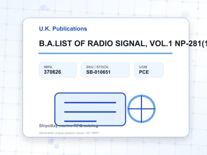 B.A.LIST OF RADIO SIGNAL, VOL.1 NP-281(1) PART 1 - U.K. Publications - IMPA 370626 - UOM PCE