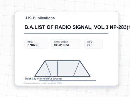 B.A.LIST OF RADIO SIGNAL, VOL.3 NP-283(1) PART 1 - U.K. Publications - IMPA 370630 - UOM PCE