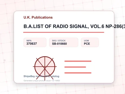 B.A.LIST OF RADIO SIGNAL, VOL.6 NP-286(3) PART 3 - U.K. Publications - IMPA 370637 - UOM PCE