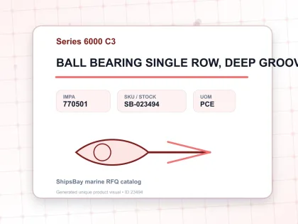 BALL BEARING SINGLE ROW, DEEP GROOVE NO.6000 C3 - Series 6000 C3 - IMPA 770501 - UOM PCE