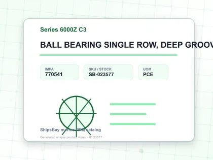 BALL BEARING SINGLE ROW, DEEP GROOVE NO.6000Z C3 - Series 6000Z C3 - IMPA 770541 - UOM PCE