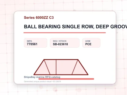 BALL BEARING SINGLE ROW, DEEP GROOVE NO.6000ZZ C3 - Series 6000ZZ C3 - IMPA 770561 - UOM PCE