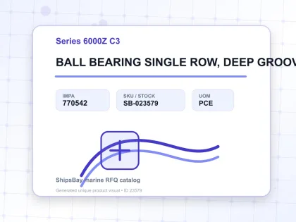BALL BEARING SINGLE ROW, DEEP GROOVE NO.6001Z C3 - Series 6000Z C3 - IMPA 770542 - UOM PCE