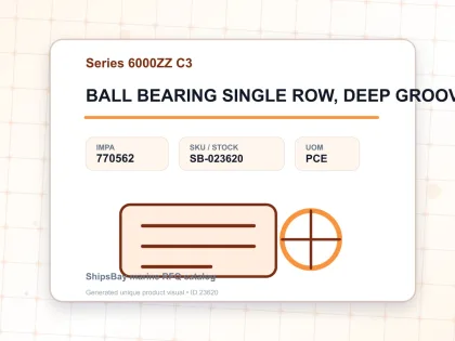 BALL BEARING SINGLE ROW, DEEP GROOVE NO.6001ZZ C3 - Series 6000ZZ C3 - IMPA 770562 - UOM PCE