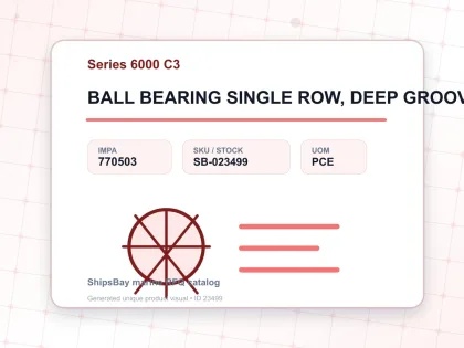 BALL BEARING SINGLE ROW, DEEP GROOVE NO.6002 C3 - Series 6000 C3 - IMPA 770503 - UOM PCE
