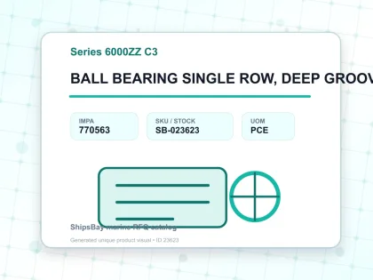 BALL BEARING SINGLE ROW, DEEP GROOVE NO.6002ZZ C3 - Series 6000ZZ C3 - IMPA 770563 - UOM PCE