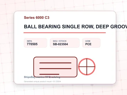 BALL BEARING SINGLE ROW, DEEP GROOVE NO.6004 C3 - Series 6000 C3 - IMPA 770505 - UOM PCE