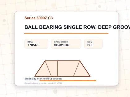BALL BEARING SINGLE ROW, DEEP GROOVE NO.6005Z C3 - Series 6000Z C3 - IMPA 770546 - UOM PCE
