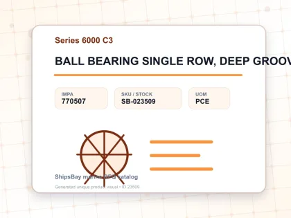 BALL BEARING SINGLE ROW, DEEP GROOVE NO.6006 C3 - Series 6000 C3 - IMPA 770507 - UOM PCE