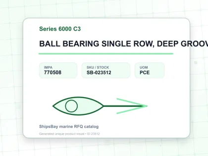 BALL BEARING SINGLE ROW, DEEP GROOVE NO.6007 C3 - Series 6000 C3 - IMPA 770508 - UOM PCE