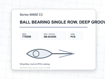 BALL BEARING SINGLE ROW, DEEP GROOVE NO.6007Z C3 - Series 6000Z C3 - IMPA 770548 - UOM PCE