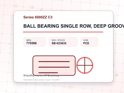 BALL BEARING SINGLE ROW, DEEP GROOVE NO.6007ZZ C3 - Series 6000ZZ C3 - IMPA 770568 - UOM PCE
