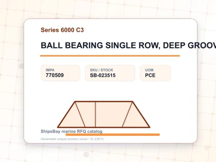 BALL BEARING SINGLE ROW, DEEP GROOVE NO.6008 C3 - Series 6000 C3 - IMPA 770509 - UOM PCE