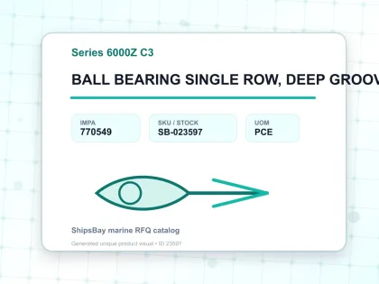 BALL BEARING SINGLE ROW, DEEP GROOVE NO.6008Z C3 - Series 6000Z C3 - IMPA 770549 - UOM PCE