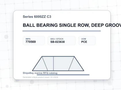 BALL BEARING SINGLE ROW, DEEP GROOVE NO.6008ZZ C3 - Series 6000ZZ C3 - IMPA 770569 - UOM PCE