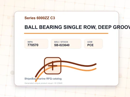BALL BEARING SINGLE ROW, DEEP GROOVE NO.6009ZZ C3 - Series 6000ZZ C3 - IMPA 770570 - UOM PCE