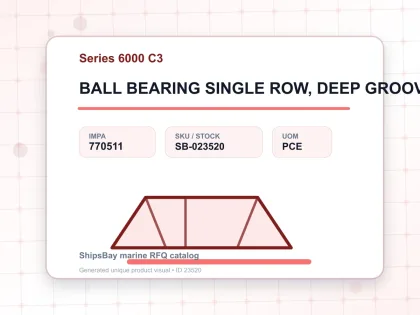 BALL BEARING SINGLE ROW, DEEP GROOVE NO.6010 C3 - Series 6000 C3 - IMPA 770511 - UOM PCE
