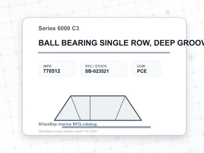 BALL BEARING SINGLE ROW, DEEP GROOVE NO.6011 C3 - Series 6000 C3 - IMPA 770512 - UOM PCE