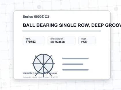 BALL BEARING SINGLE ROW, DEEP GROOVE NO.6012Z C3 - Series 6000Z C3 - IMPA 770553 - UOM PCE