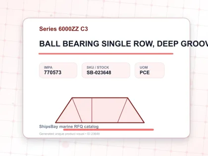 BALL BEARING SINGLE ROW, DEEP GROOVE NO.6012ZZ C3 - Series 6000ZZ C3 - IMPA 770573 - UOM PCE