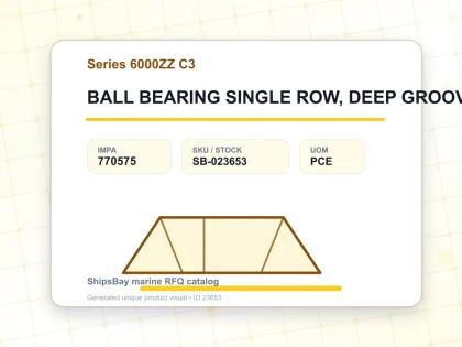 BALL BEARING SINGLE ROW, DEEP GROOVE NO.6014ZZ C3 - Series 6000ZZ C3 - IMPA 770575 - UOM PCE