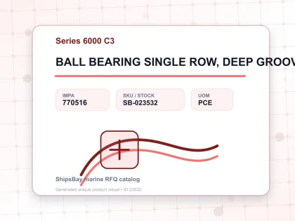 BALL BEARING SINGLE ROW, DEEP GROOVE NO.6015 C3 - Series 6000 C3 - IMPA 770516 - UOM PCE