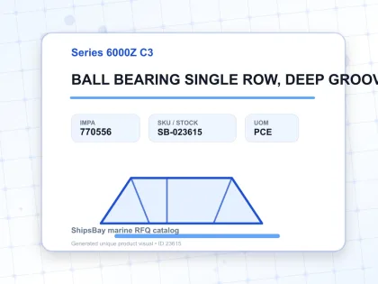 BALL BEARING SINGLE ROW, DEEP GROOVE NO.6015Z C3 - Series 6000Z C3 - IMPA 770556 - UOM PCE