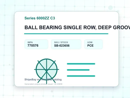 BALL BEARING SINGLE ROW, DEEP GROOVE NO.6015ZZ C3 - Series 6000ZZ C3 - IMPA 770576 - UOM PCE