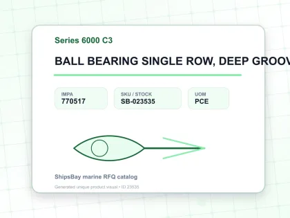 BALL BEARING SINGLE ROW, DEEP GROOVE NO.6016 C3 - Series 6000 C3 - IMPA 770517 - UOM PCE