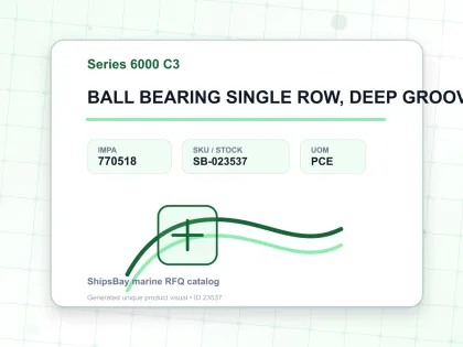 BALL BEARING SINGLE ROW, DEEP GROOVE NO.6017 C3 - Series 6000 C3 - IMPA 770518 - UOM PCE