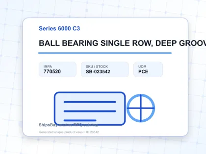 BALL BEARING SINGLE ROW, DEEP GROOVE NO.6019 C3 - Series 6000 C3 - IMPA 770520 - UOM PCE