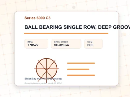 BALL BEARING SINGLE ROW, DEEP GROOVE NO.6021 C3 - Series 6000 C3 - IMPA 770522 - UOM PCE