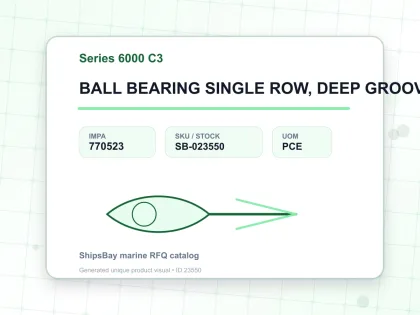BALL BEARING SINGLE ROW, DEEP GROOVE NO.6022 C3 - Series 6000 C3 - IMPA 770523 - UOM PCE