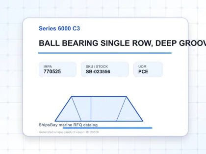 BALL BEARING SINGLE ROW, DEEP GROOVE NO.6026 C3 - Series 6000 C3 - IMPA 770525 - UOM PCE