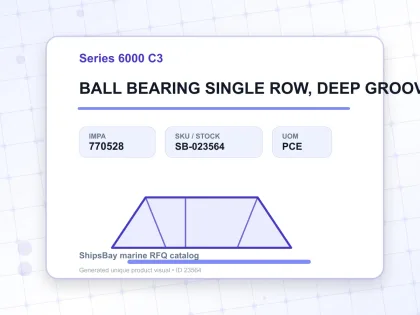 BALL BEARING SINGLE ROW, DEEP GROOVE NO.6032 C3 - Series 6000 C3 - IMPA 770528 - UOM PCE