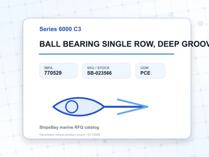 BALL BEARING SINGLE ROW, DEEP GROOVE NO.6034 C3 - Series 6000 C3 - IMPA 770529 - UOM PCE