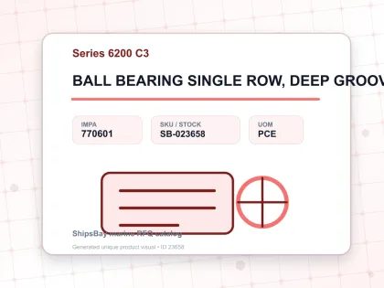 BALL BEARING SINGLE ROW, DEEP GROOVE NO.6200 C3 - Series 6200 C3 - IMPA 770601 - UOM PCE