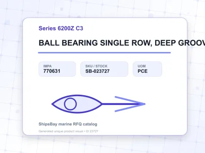 BALL BEARING SINGLE ROW, DEEP GROOVE NO.6200Z C3 - Series 6200Z C3 - IMPA 770631 - UOM PCE