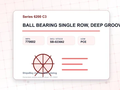 BALL BEARING SINGLE ROW, DEEP GROOVE NO.6201 C3 - Series 6200 C3 - IMPA 770602 - UOM PCE